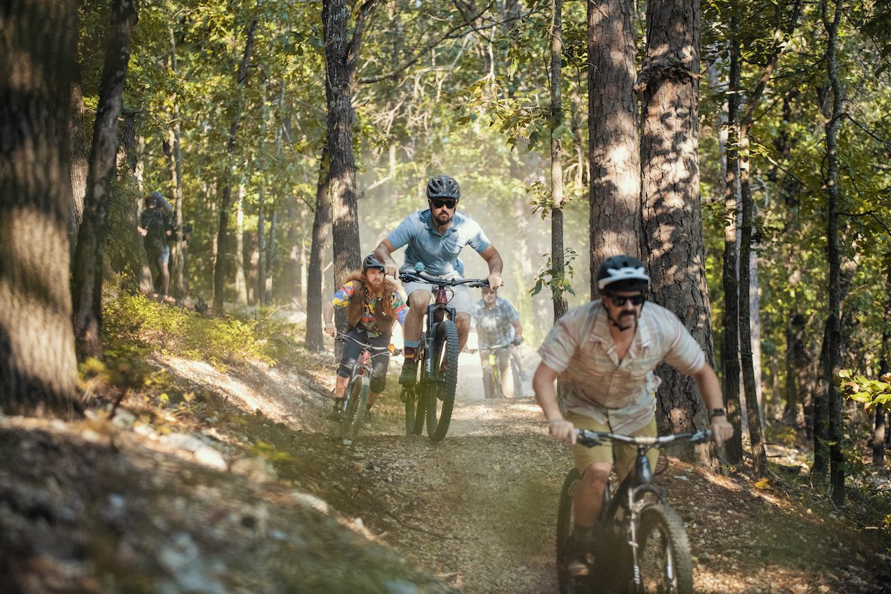 Wedding guests riding the trails