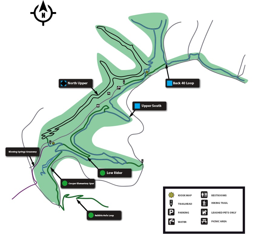 Blowing Springs Trail Map