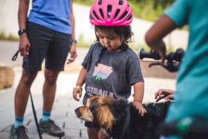 Child with dog