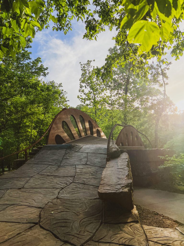 View of the Masterpiece, a bike trail that is also a large piece of art.