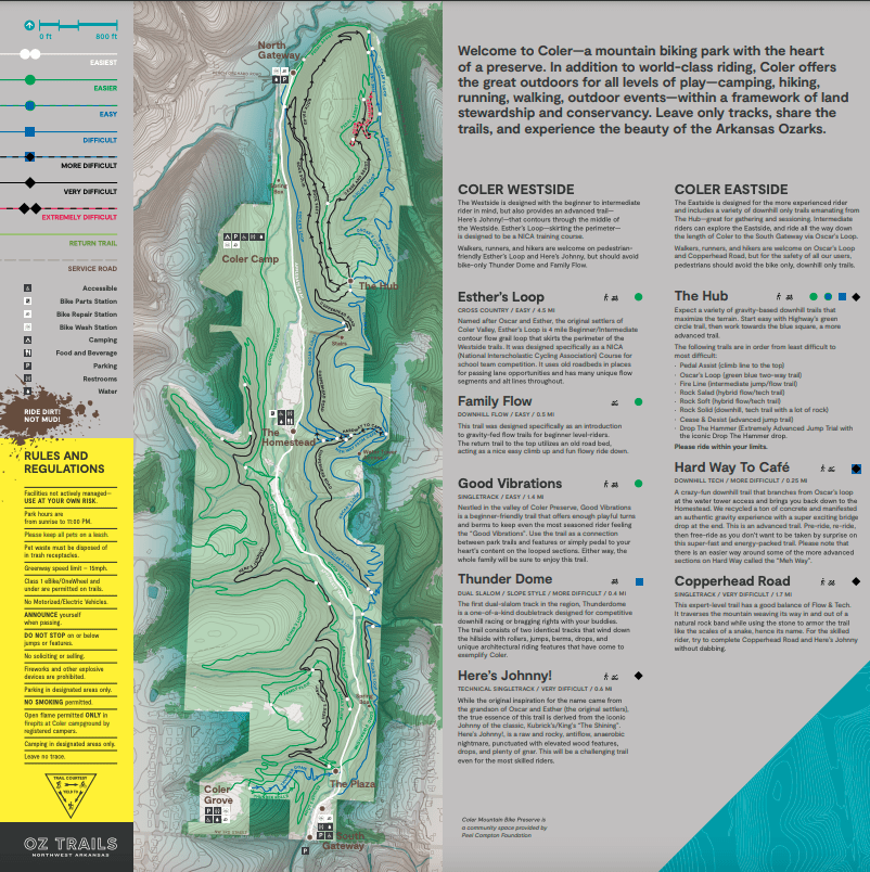 Map of Coler Mountain Bike Preserve