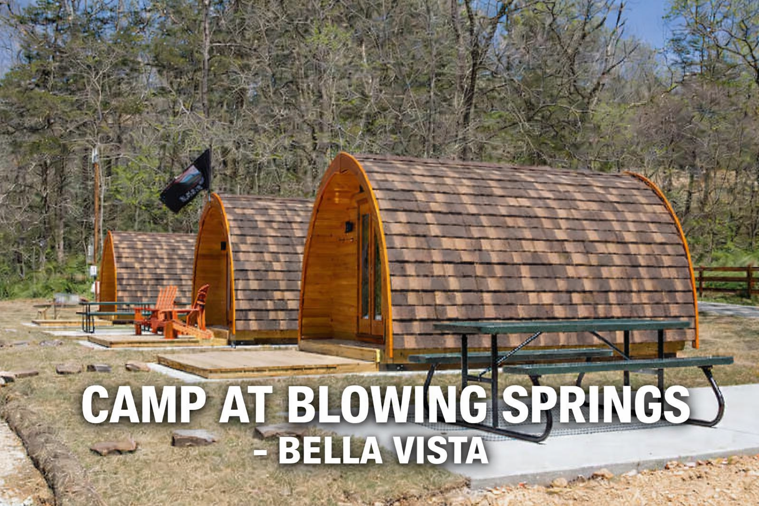 Rustic cabins at Blowing Springs Camp